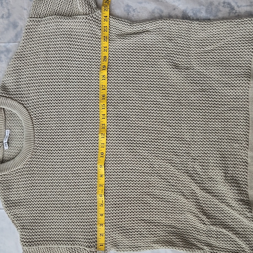 ZARA MENS COTTON WEAVE TEXTURED SWEATER SIZE XL TAUPE SAND - Picture 7 of 10